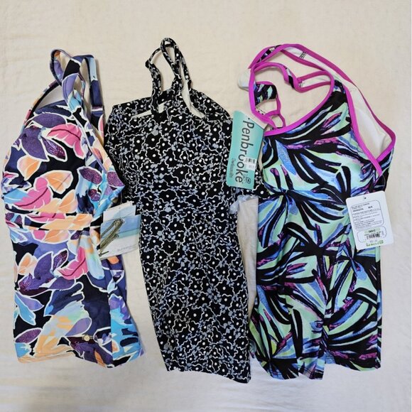 NWT lot of 3 tankini tops, size 14 - Picture 1 of 4